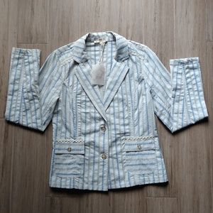EUC Breezy Cropped HEM & THREAD Cotton Summer Blazer
